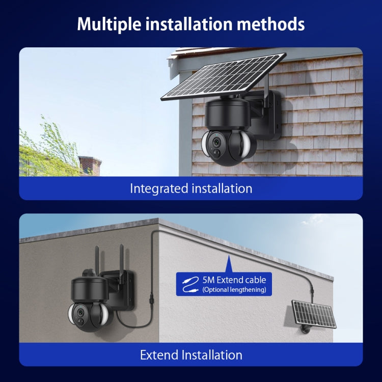 SHIWOJIA IP66 impermeabile 4G 3MP telecamera IP a cupola solare, audio bidirezionale e rilevamento del movimento PIR e visione notturna, EU, AU, US