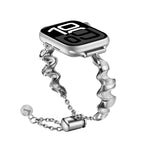 Cinturino in metallo con onde a nastro, For Apple Watch Series 10 46mm, For Apple Watch Series 10 42mm, For Apple Watch SE 2023 44mm, For Apple Watch SE 2023 40mm, For Apple Watch Ultra 2 49mm, For Apple Watch 9 45mm