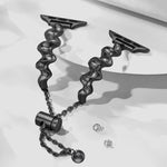 Cinturino in metallo con onde a nastro, For Apple Watch Series 10 46mm, For Apple Watch Series 10 42mm, For Apple Watch SE 2023 44mm, For Apple Watch SE 2023 40mm, For Apple Watch Ultra 2 49mm, For Apple Watch 9 45mm