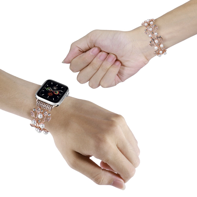 Cinturino per orologio in metallo con perline a quattro foglie, For Apple Watch 2 42mm, For Apple Watch 2 38mm, For Apple Watch 42mm, For Apple Watch 38mm