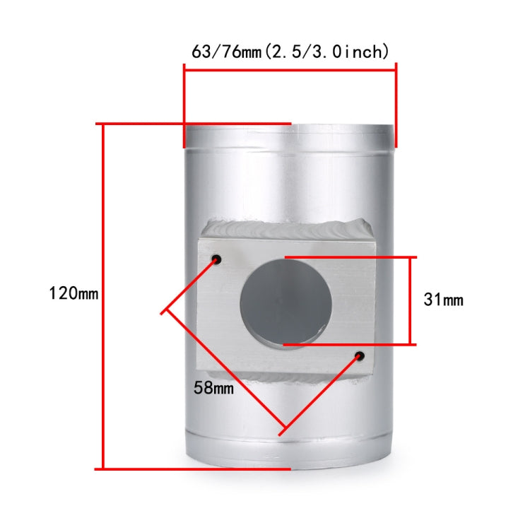 XH-UN601 Base del sensore di aspirazione della flangia del misuratore di flusso d'aria del motore modificato per auto per Mitsubishi Lancer, 63mm, 76mm