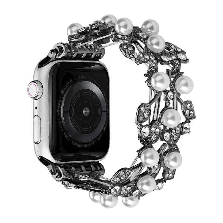 Cinturino per orologio in metallo con perline a quattro foglie, For Apple Watch Series 10 46mm, For Apple Watch Series 10 42mm, For Apple Watch SE 2023 44mm, For Apple Watch SE 2023 40mm, For Apple Watch Ultra 2 49mm, For Apple Watch 9 45mm            ...