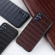 Custodia in vera pelle effetto coccodrillo per Samsung Galaxy M54