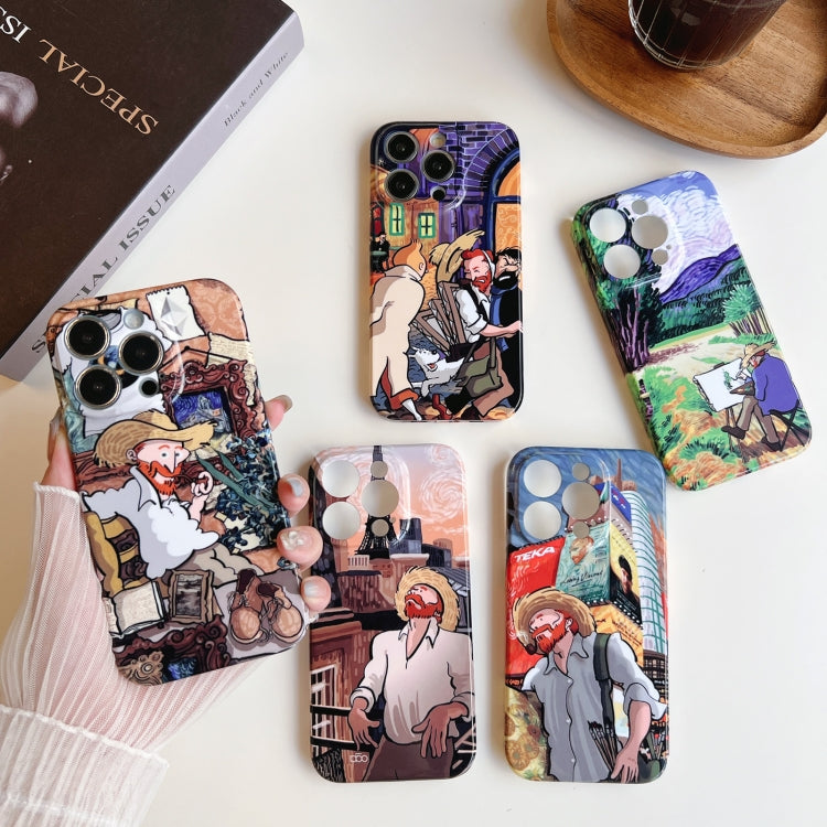 Custodia iPhone con design pittura a olio