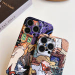 Custodia iPhone con design pittura a olio