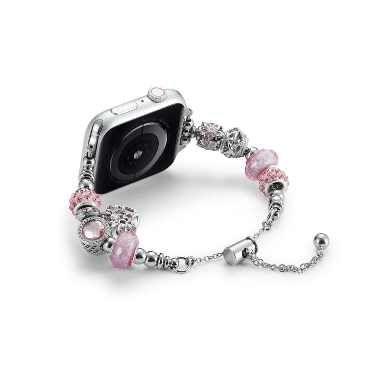 Cinturino in metallo con cinturino in perline, For Apple Watch 7 41mm, For Apple Watch 7 45mm, For Apple Watch SE 40mm, For Apple Watch SE 44mm