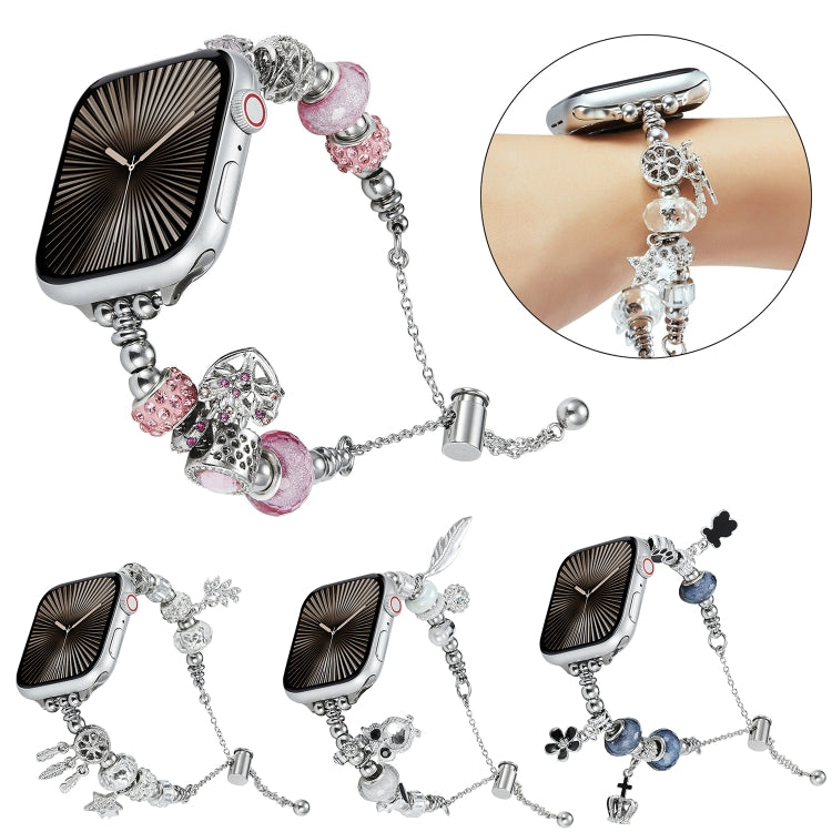 Cinturino in metallo con cinturino in perline, For Apple Watch 4 44mm, For Apple Watch 4 40mm, For Apple Watch 3 38mm, For Apple Watch 3 42mm