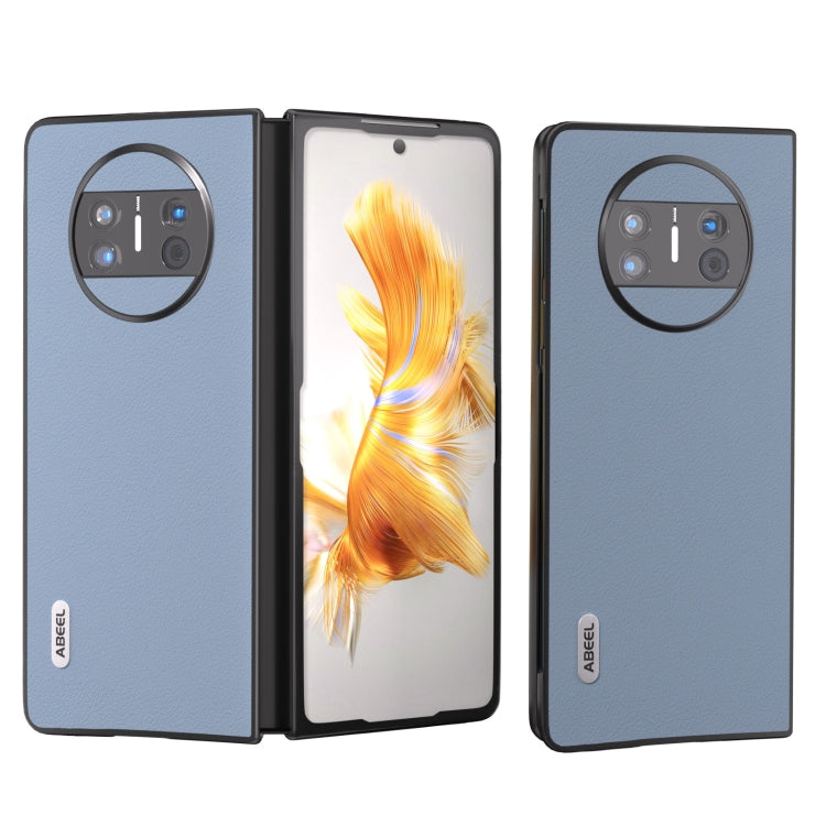 ABEEL Custodia per telefono Wave Black Edge in vera pelle, For Huawei Mate X3, For Huawei Mate 60