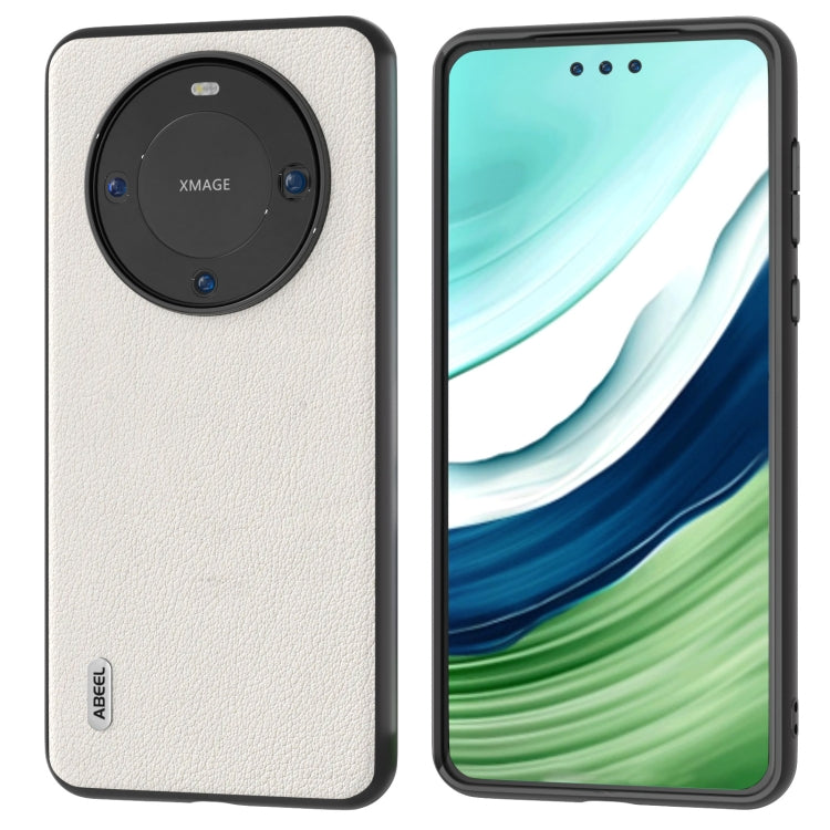 ABEEL Custodia per telefono Wave Black Edge in vera pelle, For Huawei Mate X3, For Huawei Mate 60
