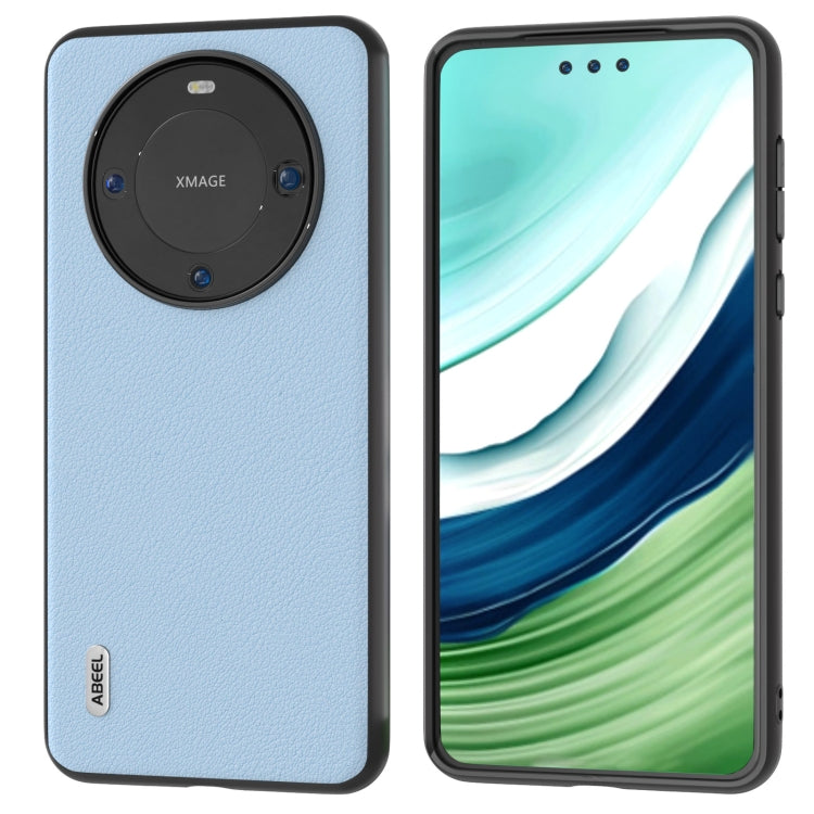 ABEEL Custodia per telefono Wave Black Edge in vera pelle, For Huawei Mate X3, For Huawei Mate 60