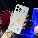 Custodia per telefono in TPU con polvere glitterata serie Little Star, For iPhone 14, For iPhone 14 Pro