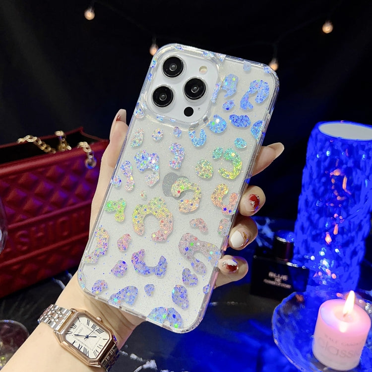 Custodia per telefono in TPU con polvere glitterata serie Little Star, For iPhone 14 Pro Max, For iPhone 13