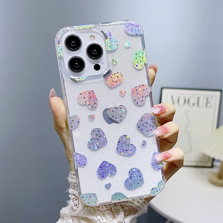Custodia per telefono in TPU con polvere glitterata serie Little Star, For iPhone 12 Pro Max, For iPhone 11