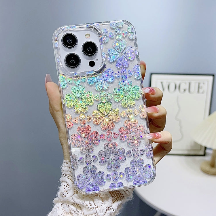 Custodia per telefono in TPU con polvere glitterata serie Little Star, For iPhone 12 Pro Max, For iPhone 11
