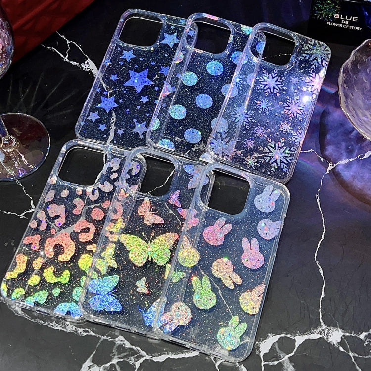 Custodia per telefono in TPU con polvere glitterata serie Little Star, For iPhone 12, For iPhone 12 Pro