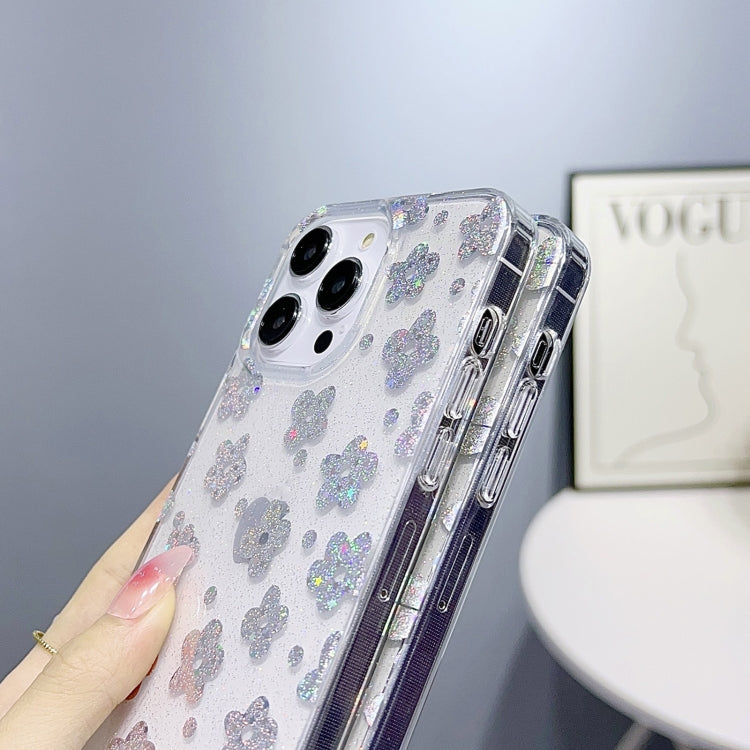 Custodia per telefono in TPU con polvere glitterata serie Little Star, For iPhone 14, For iPhone 14 Pro
