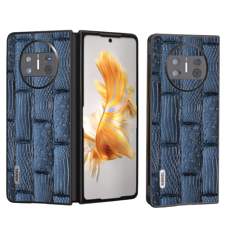 ABEL Custodia per telefono serie Mahjong Texture in vera pelle, For Huawei Mate X3, For Huawei Mate 60