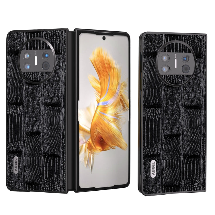 ABEL Custodia per telefono serie Mahjong Texture in vera pelle, For Huawei Mate X3, For Huawei Mate 60