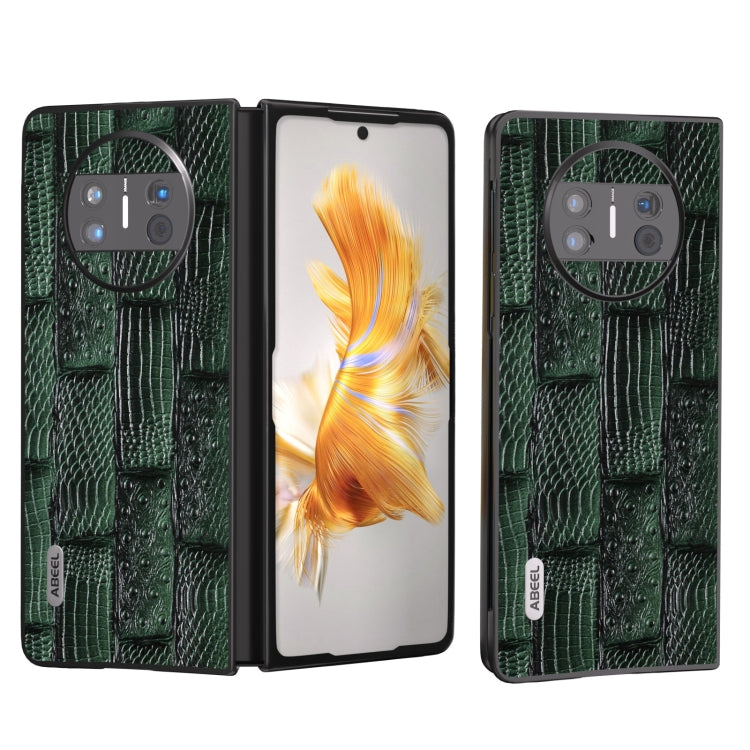 ABEL Custodia per telefono serie Mahjong Texture in vera pelle, For Huawei Mate X3, For Huawei Mate 60