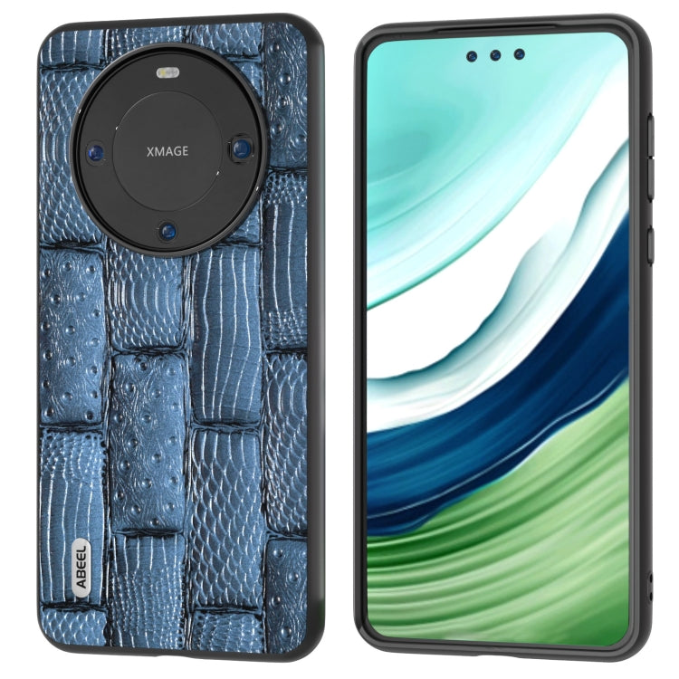 ABEL Custodia per telefono serie Mahjong Texture in vera pelle, For Huawei Mate X3, For Huawei Mate 60