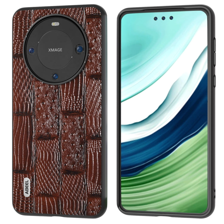 ABEL Custodia per telefono serie Mahjong Texture in vera pelle, For Huawei Mate X3, For Huawei Mate 60
