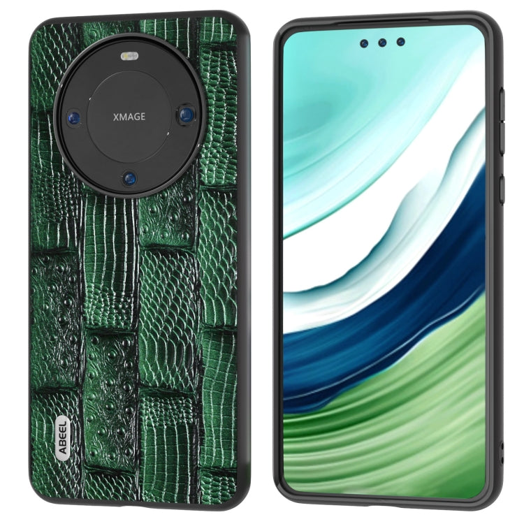 ABEL Custodia per telefono serie Mahjong Texture in vera pelle, For Huawei Mate X3, For Huawei Mate 60