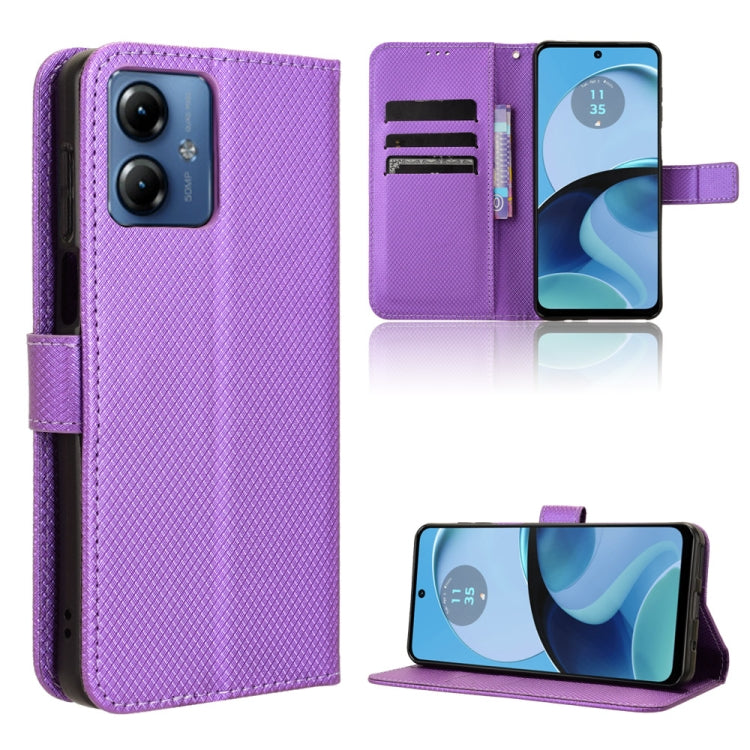 Custodia per telefono in pelle con trama a diamante, For Motorola Moto G84 5G, For Motorola Moto G54 5G, For Motorola Edge 40 Neo 5G, For Motorola Moto G14 4G