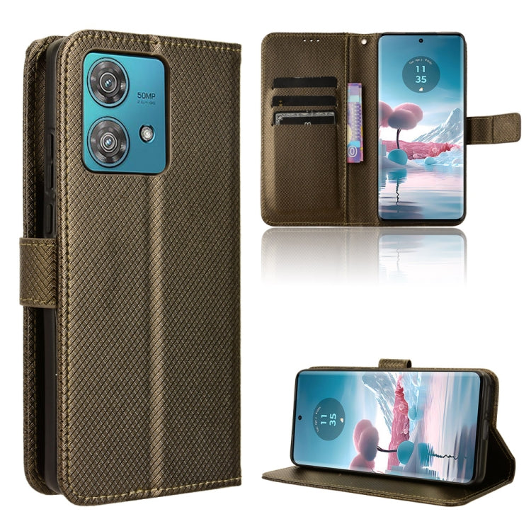 Custodia per telefono in pelle con trama a diamante, For Motorola Moto G84 5G, For Motorola Moto G54 5G, For Motorola Edge 40 Neo 5G, For Motorola Moto G14 4G