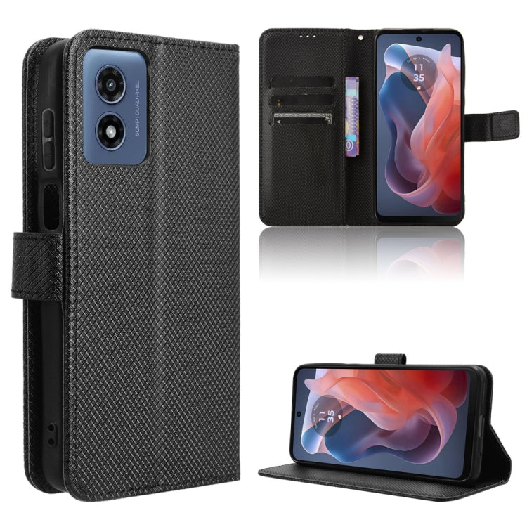 Custodia per telefono in pelle con trama a diamante, For Motorola Moto G04 / G24, For Motorola Moto G34 5G, For Motorola Moto G Play 4G 2024, For Motorola Moto G Power 5G 2024