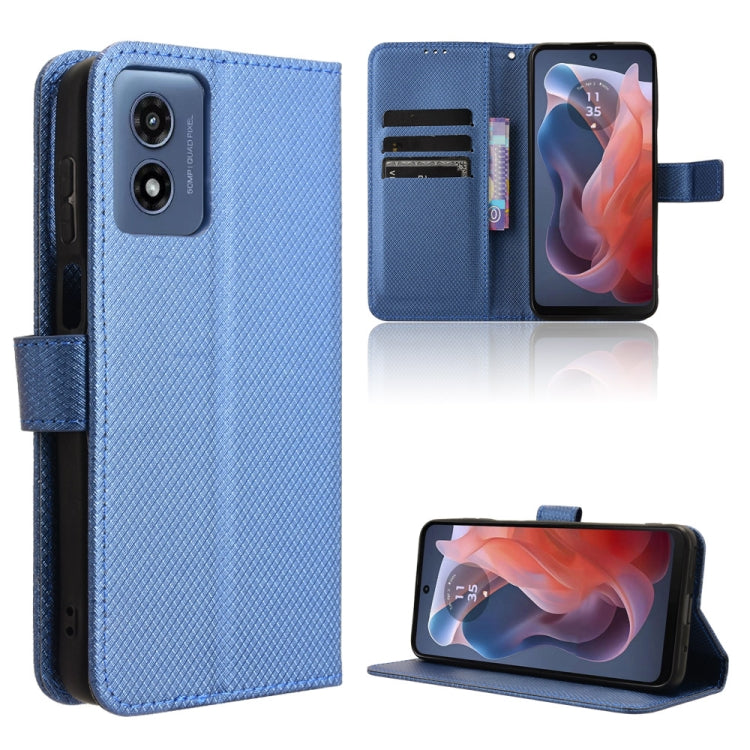 Custodia per telefono in pelle con trama a diamante, For Motorola Moto G04 / G24, For Motorola Moto G34 5G, For Motorola Moto G Play 4G 2024, For Motorola Moto G Power 5G 2024