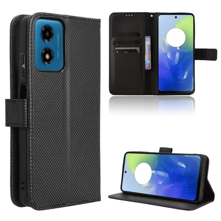 Custodia per telefono in pelle con trama a diamante, For Motorola Moto G04 / G24, For Motorola Moto G34 5G, For Motorola Moto G Play 4G 2024, For Motorola Moto G Power 5G 2024