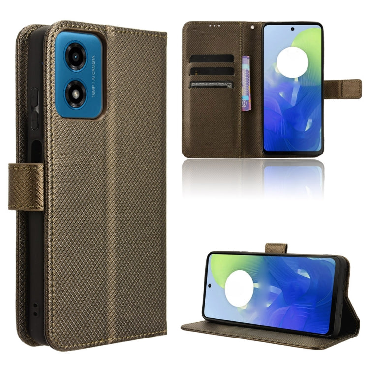 Custodia per telefono in pelle con trama a diamante, For Motorola Moto G04 / G24, For Motorola Moto G34 5G, For Motorola Moto G Play 4G 2024, For Motorola Moto G Power 5G 2024
