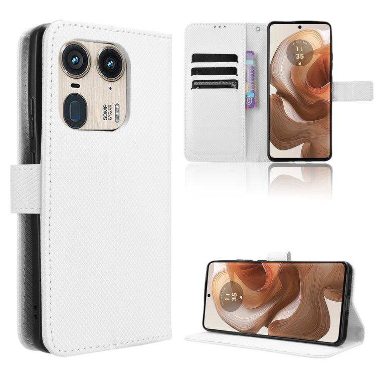 Custodia per telefono in pelle con trama a diamante, For Motorola Edge 2024 5G, For Motorola Edge 50 Ultra / Moto X50 Ultra, For Motorola Edge 50 Pro, For Motorola Edge 50 Fusion