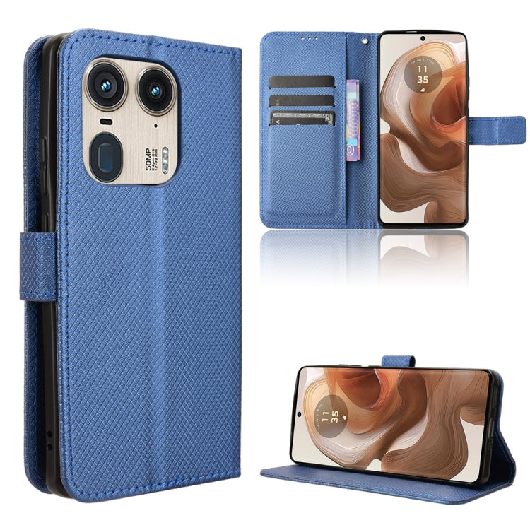 Custodia per telefono in pelle con trama a diamante, For Motorola Edge 2024 5G, For Motorola Edge 50 Ultra / Moto X50 Ultra, For Motorola Edge 50 Pro, For Motorola Edge 50 Fusion
