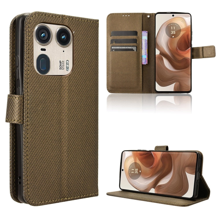 Custodia per telefono in pelle con trama a diamante, For Motorola Edge 2024 5G, For Motorola Edge 50 Ultra / Moto X50 Ultra, For Motorola Edge 50 Pro, For Motorola Edge 50 Fusion