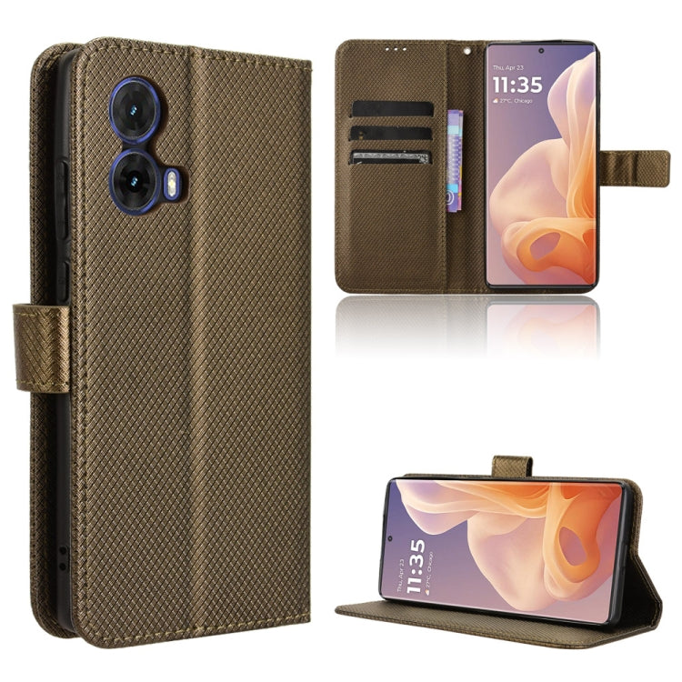 Custodia per telefono in pelle con trama a diamante, For Motorola Moto G45 5G, For Motorola Moto G64 5G / G64y 5G, For Motorola Moto G85 5G / S50 Neo 5G, For Motorola Moto E14 / G04s / G24 Power