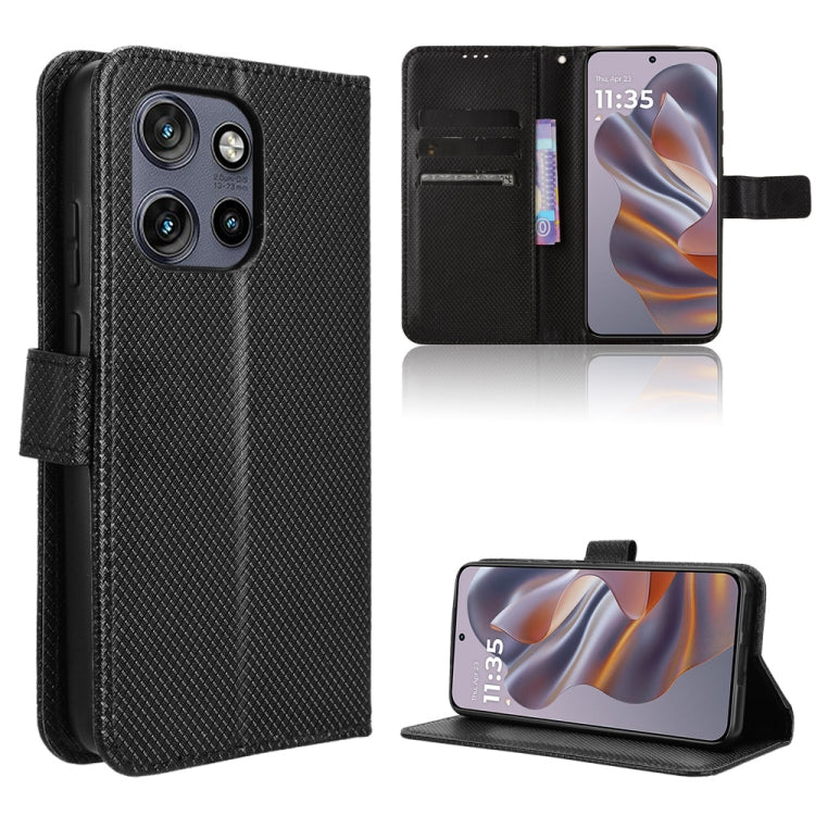 Custodia per telefono in pelle con trama a diamante, For Motorola Moto G75 5G, For Motorola Moto S50 5G / Edge 50 Neo, For Motorola Moto G35 5G, For Motorola Moto G55 5G