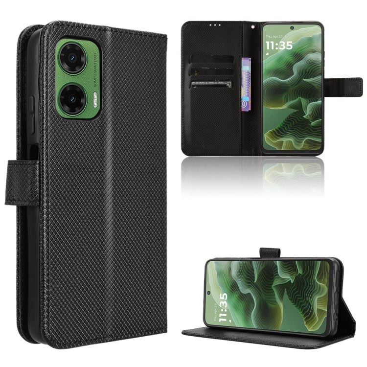 Custodia per telefono in pelle con trama a diamante, For Motorola Moto G75 5G, For Motorola Moto S50 5G / Edge 50 Neo, For Motorola Moto G35 5G, For Motorola Moto G55 5G