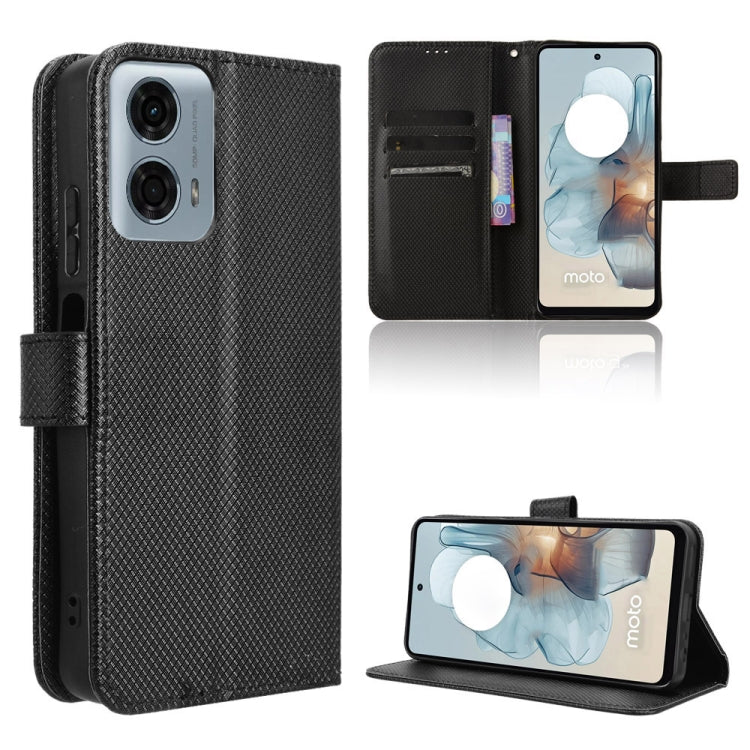 Custodia per telefono in pelle con trama a diamante, For Motorola Moto G45 5G, For Motorola Moto G64 5G / G64y 5G, For Motorola Moto G85 5G / S50 Neo 5G, For Motorola Moto E14 / G04s / G24 Power