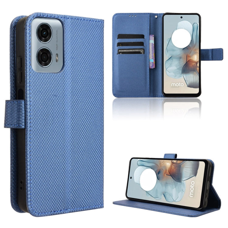 Custodia per telefono in pelle con trama a diamante, For Motorola Moto G45 5G, For Motorola Moto G64 5G / G64y 5G, For Motorola Moto G85 5G / S50 Neo 5G, For Motorola Moto E14 / G04s / G24 Power