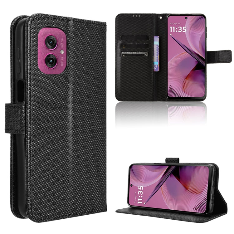 Custodia per telefono in pelle con trama a diamante, For Motorola Moto G75 5G, For Motorola Moto S50 5G / Edge 50 Neo, For Motorola Moto G35 5G, For Motorola Moto G55 5G