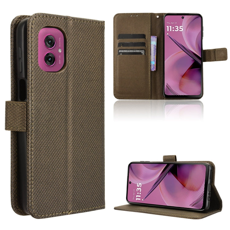 Custodia per telefono in pelle con trama a diamante, For Motorola Moto G75 5G, For Motorola Moto S50 5G / Edge 50 Neo, For Motorola Moto G35 5G, For Motorola Moto G55 5G