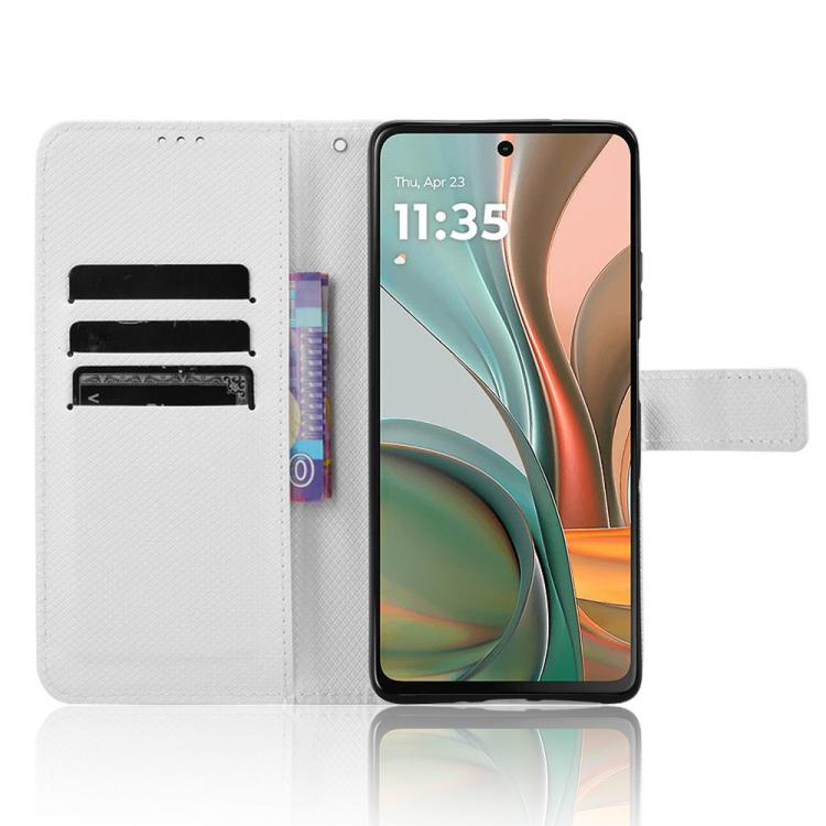 Custodia per telefono in pelle con trama a diamante, For Motorola Moto G75 5G, For Motorola Moto S50 5G / Edge 50 Neo, For Motorola Moto G35 5G, For Motorola Moto G55 5G
