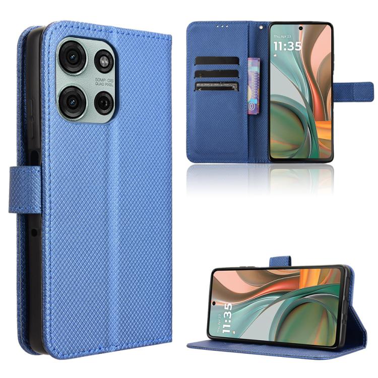 Custodia per telefono in pelle con trama a diamante, For Motorola Moto G75 5G, For Motorola Moto S50 5G / Edge 50 Neo, For Motorola Moto G35 5G, For Motorola Moto G55 5G