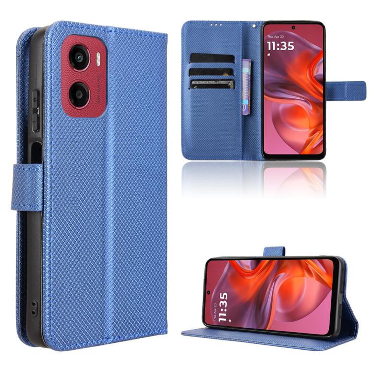 Custodia per telefono in pelle con trama a diamante, For Motorola Moto G15 4G / G15 Power 4G, For Motorola Moto G05 4G / E15 4G, For Motorola Moto G 5G 2025, For Motorola Moto G Play 2025