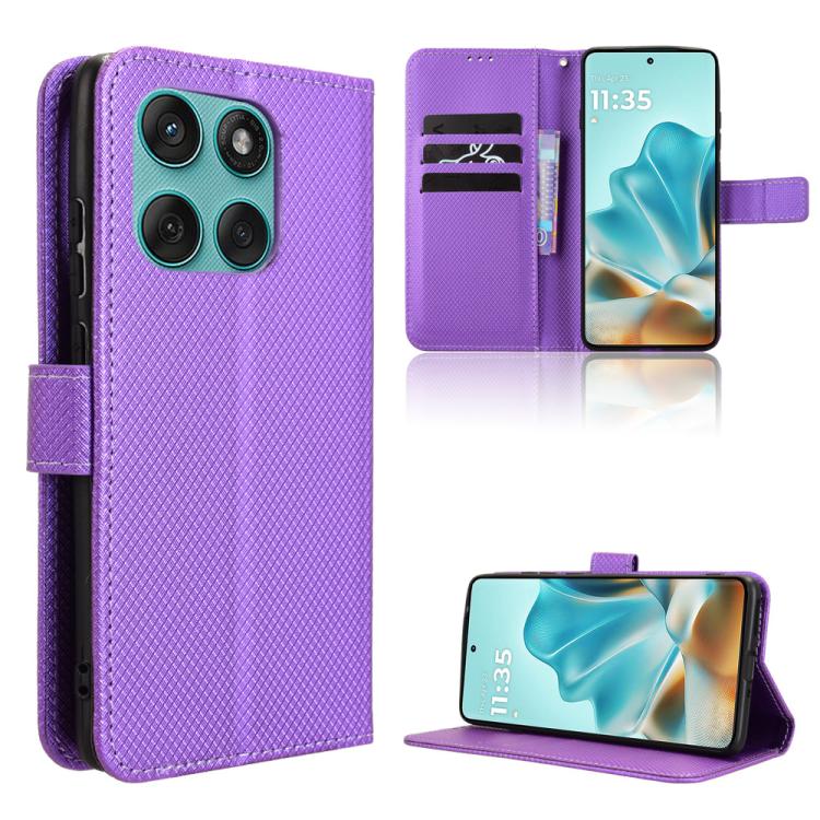 Custodia per telefono in pelle con trama a diamante, For Motorola Moto G86 Power 5G, For Motorola Moto G86 5G, For Motorola Moto G Stylus 5G 2025, For Motorola Edge 60 Fusion