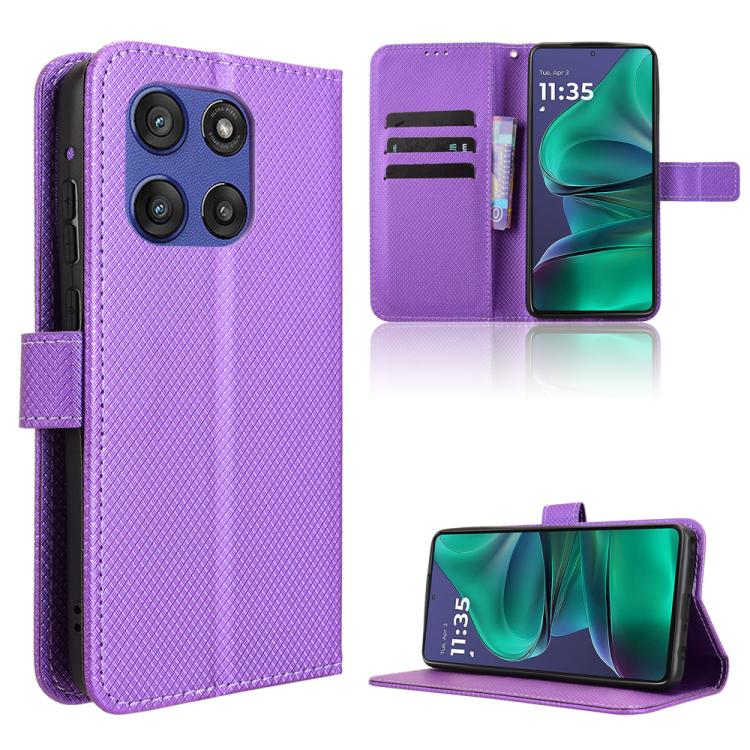 Custodia per telefono in pelle con trama a diamante, For Motorola Moto G86 Power 5G, For Motorola Moto G86 5G, For Motorola Moto G Stylus 5G 2025, For Motorola Edge 60 Fusion