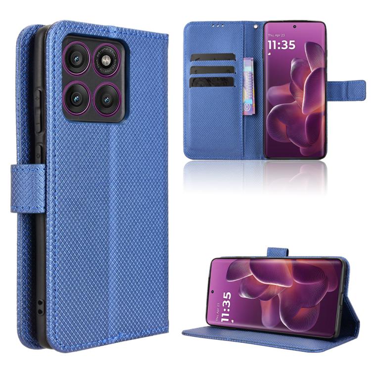 Custodia per telefono in pelle con trama a diamante, For Motorola Moto G06 / G06 Power, For Motorola Edge 70 5G, For Motorola Moto G56 / G66j / G66y 5G, For Motorola Edge 60 Pro / 60s Pro 5G