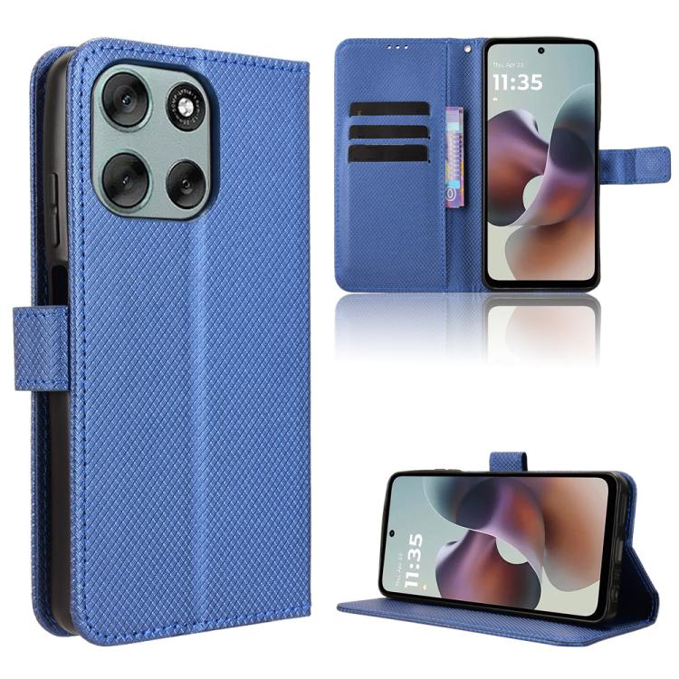 Custodia per telefono in pelle con trama a diamante, For Motorola Moto G06 / G06 Power, For Motorola Edge 70 5G, For Motorola Moto G56 / G66j / G66y 5G, For Motorola Edge 60 Pro / 60s Pro 5G