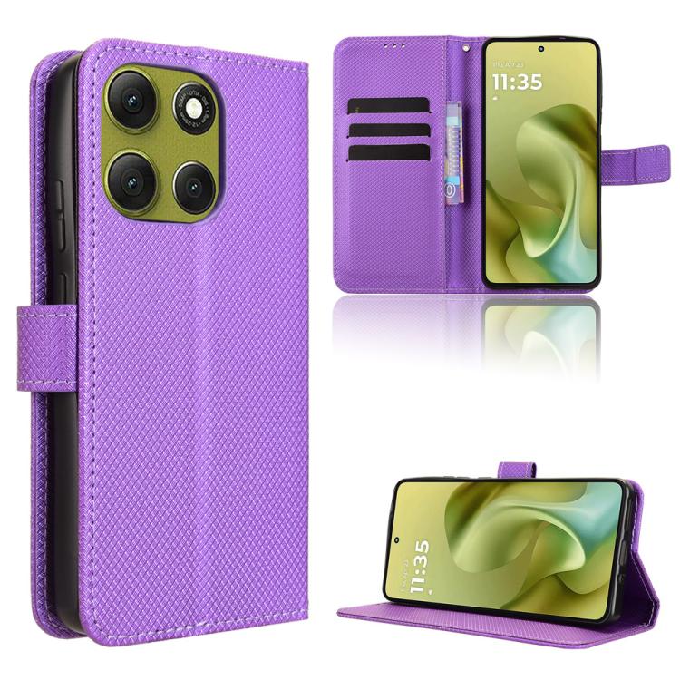 Custodia per telefono in pelle con trama a diamante, For Motorola Moto G86 Power 5G, For Motorola Moto G86 5G, For Motorola Moto G Stylus 5G 2025, For Motorola Edge 60 Fusion